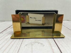 Metal Business Card Holder for Desk, Pure Brass Desktop