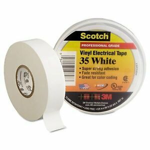 Scotch 35 Vinyl Electrical Color Coding Tape, 3/4&#034;x 66ft, White, Sold as 1 Roll