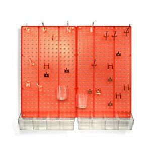 Azar Displays 900945-RED The DIY Multi-purpose 70-piece Pegboard Wall Organiz...