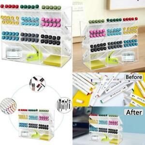 Clear Pen Organizer, Multi-Functional Pen Holder Rack With 12 Compartments For H