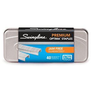 Swingline Staples, Optima, Premium, 1/4&#034; Length, Jam Free Staple