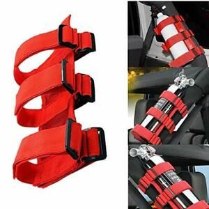 Adjustable Roll Bar Fire Extinguisher Mount Holder 3 lb for Wrangler JK JKU Red