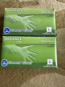 100 Pcs Diamond Gloves Powder Free Free Soft Vinyl Gloves (LARGE) ADVANCE IF48