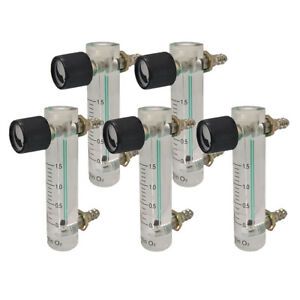 5x Oxygen Ozone Gas Air Flow Meter Copper&amp;Glass w/ Control Valve Oxygen Bar