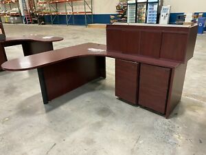 Cherry Finish Office Desk and Accessories Set in Beautiful Deep Cherry Finish