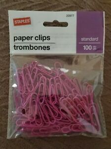 Paper Clips Pink/purple 100 Ct Staples