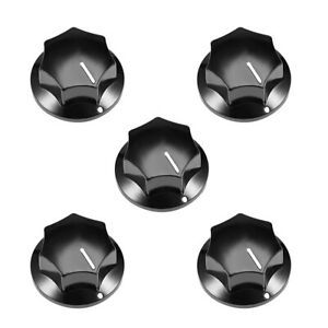 5Pcs 6mm Insert Shaft 33x17mm Plastic Potentiometer Rotary Knob Pots Black