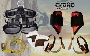 Tree Climbing Spike Set Aluminum Pole Spurs Climbers, Pro Harness Climbing Glove