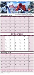 House of Doolittle HOD3636 Earthscapes  Compact 3 Month Vertical Wall Calendar