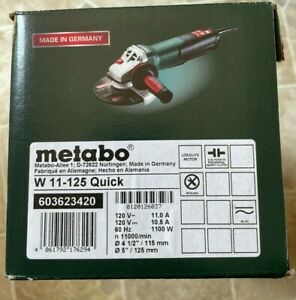 Metabo 603623420 4.5&#034;/5&#034; Angle Grinder w/Lock-on - 11,000 RPM - 11.0 Amps New
