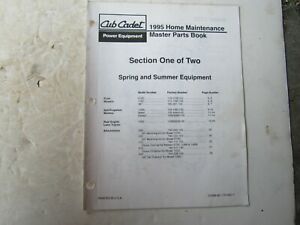 Vintage Original Cub Cadet 1995 Home Maintenance Master Parts Mower Catalog Book