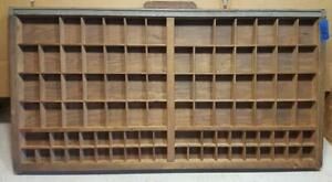 Letterpress Wood Print Type Drawer Double Cap Tray Shadowbox    CA52  12#