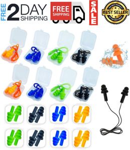 Tapones Para Los Oidos De Silicona, 16 Pares De Tapones Auditivos Con Cable