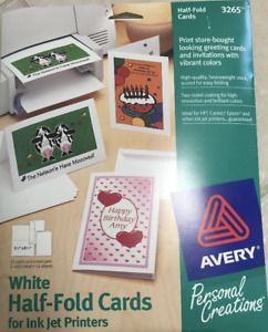AVERY Personal Creations 15 White Half-Fold Cards &amp; Envelopes - Ink Jet Printers