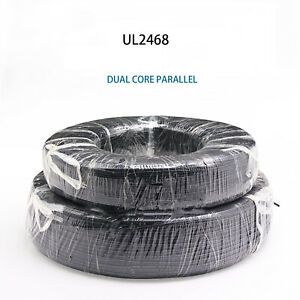 Strand Wire UL2468 16-20/22/24/26/28/30AWG Flat Ribbon 2 Core Cable White&amp;Black
