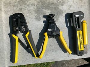 Three Klein Tools VDV110-045 VDV212-009 VDV226-011 Stripper Compression Cutter