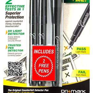 Dri Mark Dual Test - The Original Smart Money Pen with UV LED Cap Counterfeit...