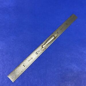 Starrett 310 6&#034; Vintage Flexible Steel Rule with Pocket Clip Tempered