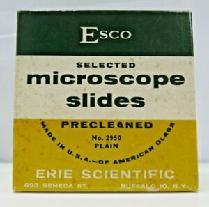 Esco Plain Microscope Slides 25 X 75 MM. No 2950 Lot of 63 Microscope Slides