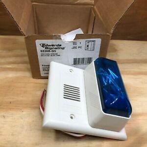 EDWARDS SIGNALING 6536B-G5 Mini Horn Strobe 24v AC/DC Blue Lens