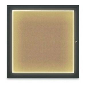 UNITED VISUAL PRODUCTS UV403I-BLACK-BUFF Corkboard,Buff/Black,36&#034; x 36&#034;