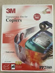 New Sealed 3M PP2500 Transparency Film for Copier 120 sheets 8.5 x 11
