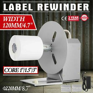 Q6 120mm/4.7inch Label Tags Rewinder Simple Operation Industry 3 Core