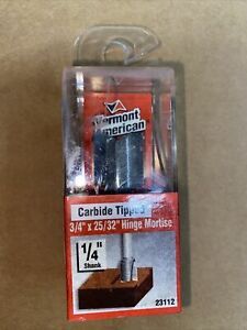 Vermont American 23112 3/4&#034;x 25/32&#034;-1/4&#034; Shank Hinge Mortise Carbide Router Bit
