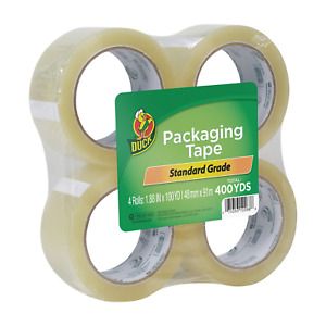 Duck 1.88 in. x 100 yd. Clear Acrylic Standard Packing Tape, 4-pack