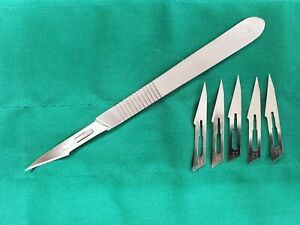 New Stainless Steel Scalpel Knife Handle #3 New  with (5) extra #11 blades