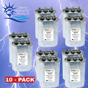 (10-PACK).  Packard TOCFD255 Titan Pro  Run Capacitor 25 5 MFD 440/370V OVAL