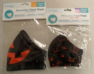Boomer NATURAL Reusable FACE MASKS Adult Kids HALLOWEEN Matching SET NANO SILVER