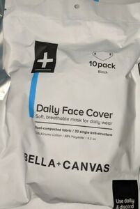 10 PACK BELLA+ CANVAS FACE MASK FACE COVER WASHABLE BLACK COLOR LIGHTWEIGHT NEW