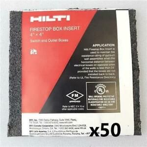 = Lot of 50 Hilti 3417183 Firestop Box Insert 4&#034; x 4&#034; Switch &amp; Outlet Boxes NEW