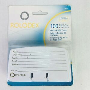 NEW Rolodex Petite Refill Ruled Cards 2 1/4&#034; X 4&#034; 100 Pack Sealed