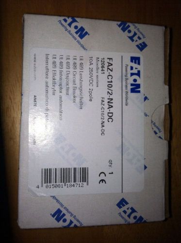 Eaton faz-c10/2-na-dc 10a, 2p, 250v dc, 10 kaic, c-curve, ul 489 cb  250 vdc for sale