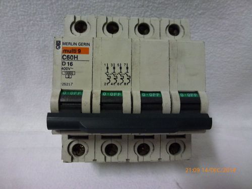 Merlin Gerin C60H D16 400V 25217 4-pole Circuit Breaker Good Used Condition