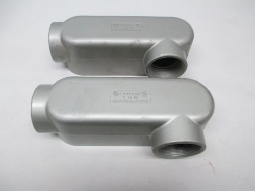 Lot 2 new crouse hinds lr 69 conduit body aluminum 2in npt d306139 for sale