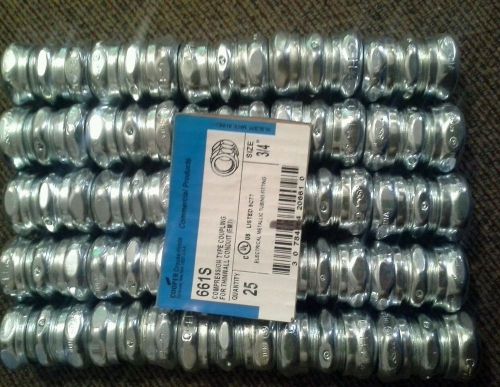 Lot (25) 3/4&#039;&#039; cooper crouse-hinds 661s steel compression coupling new! for sale