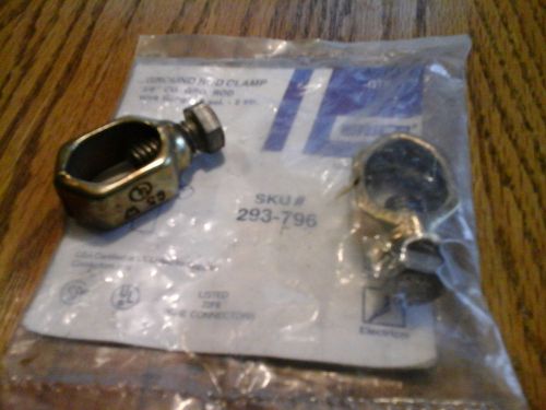 Erico model 293-796 lot of 2  ground rod clamps for sale
