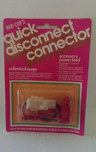 Quick disconnect connectors accessory power lead har cor intl made in usa nos for sale