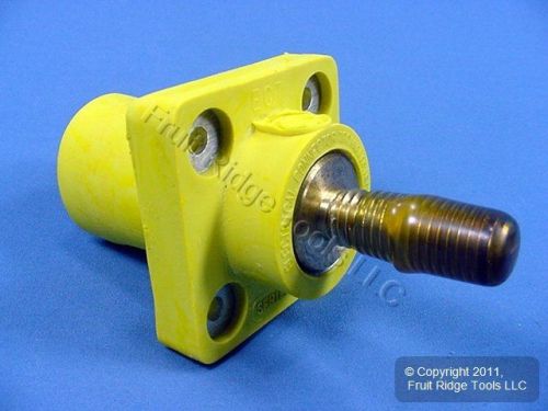 Leviton yellow 16 series cam receptacle outlet 3/4&#034; stud plug 400a bulk 16r24-y for sale