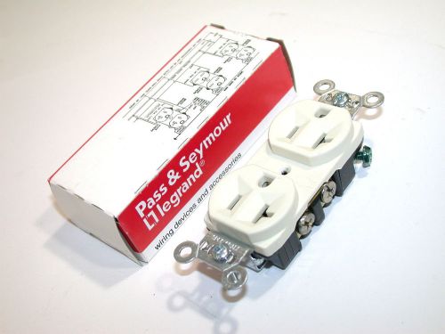 Up to 10 new pass &amp; seymour 20a 125v double ivory receptacles for sale