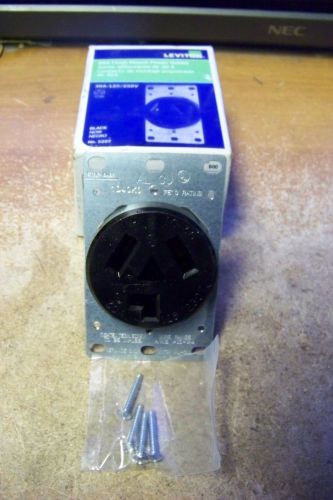 Nos leviton 5207 30a-125/250v black flush mount power outlet for sale