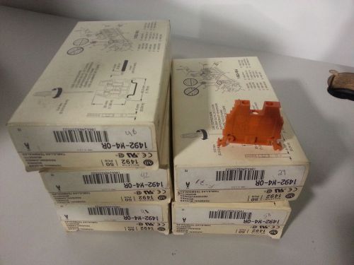 Lot of 208 Allen Bradley Style W4 600VAC 4mm Orange Terminal Blocks 1492-W4-OR