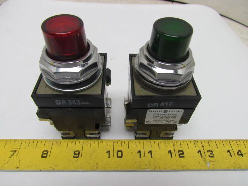 GE CR104PXG42 120VAC Momentary Start Push Buttons (1) Green (1) Red Lot of 2