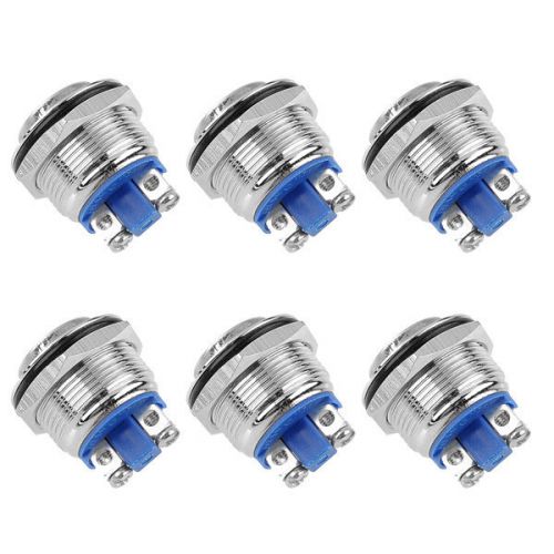 6pcs 19mm  Reactable Push Button Momentary Switch High Flush Screw Terminals