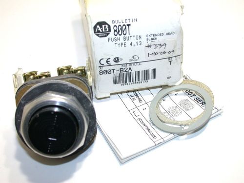 New allen bradley black extended  head pushbutton 800t-b2a for sale
