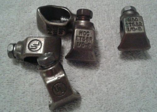 LOT OF 5 HDO ET58R 1/0-8 Ground Rod Clamp, Rod Dia 5/8 QUANTITY AVAILABLE