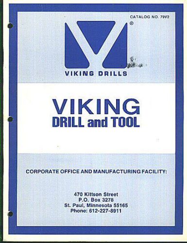 1979 VIKING Drill &amp; Tool Catalog St Paul Minnesota Shanks Sets Masonry Torgue